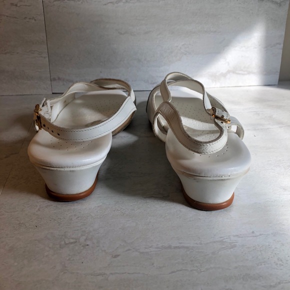 SAS White Bone Wedge Sandals Tripad Comfort 10 W - Picture 6 of 10